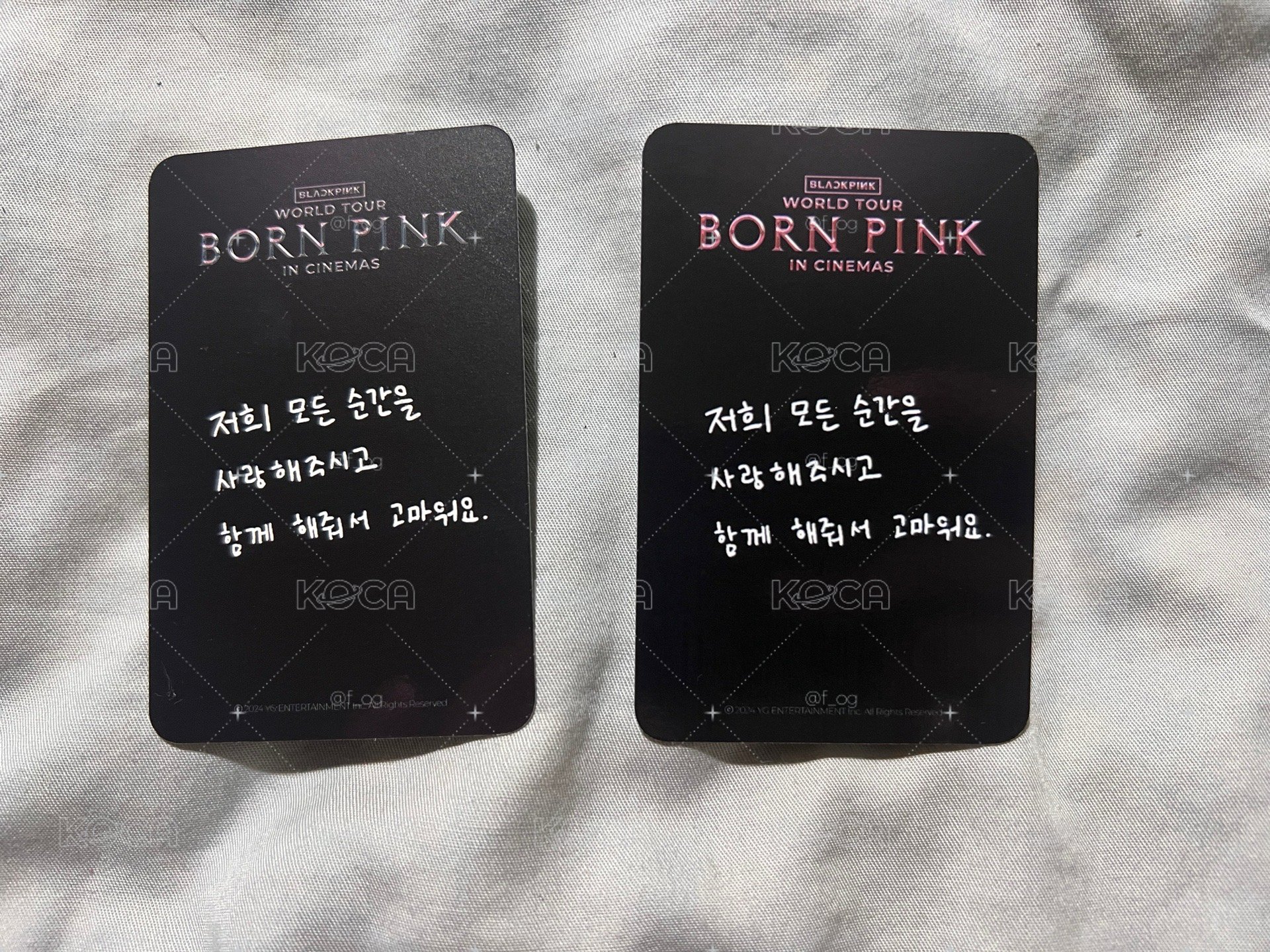 Born Pink 電影卡Lisa 手寫卡背