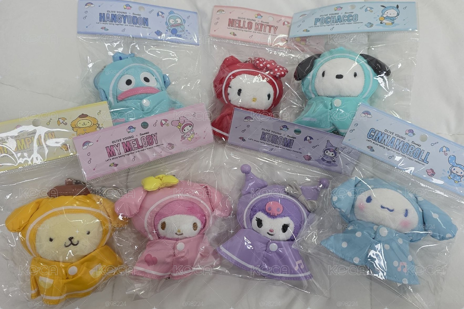 sanrio x olive young 三麗鷗雨衣吊飾 娃娃