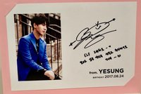 SM 賀卡卡片 YESUNG 2017 SM ARTIST BIRTHDAY MESSAGE CARD EVENT