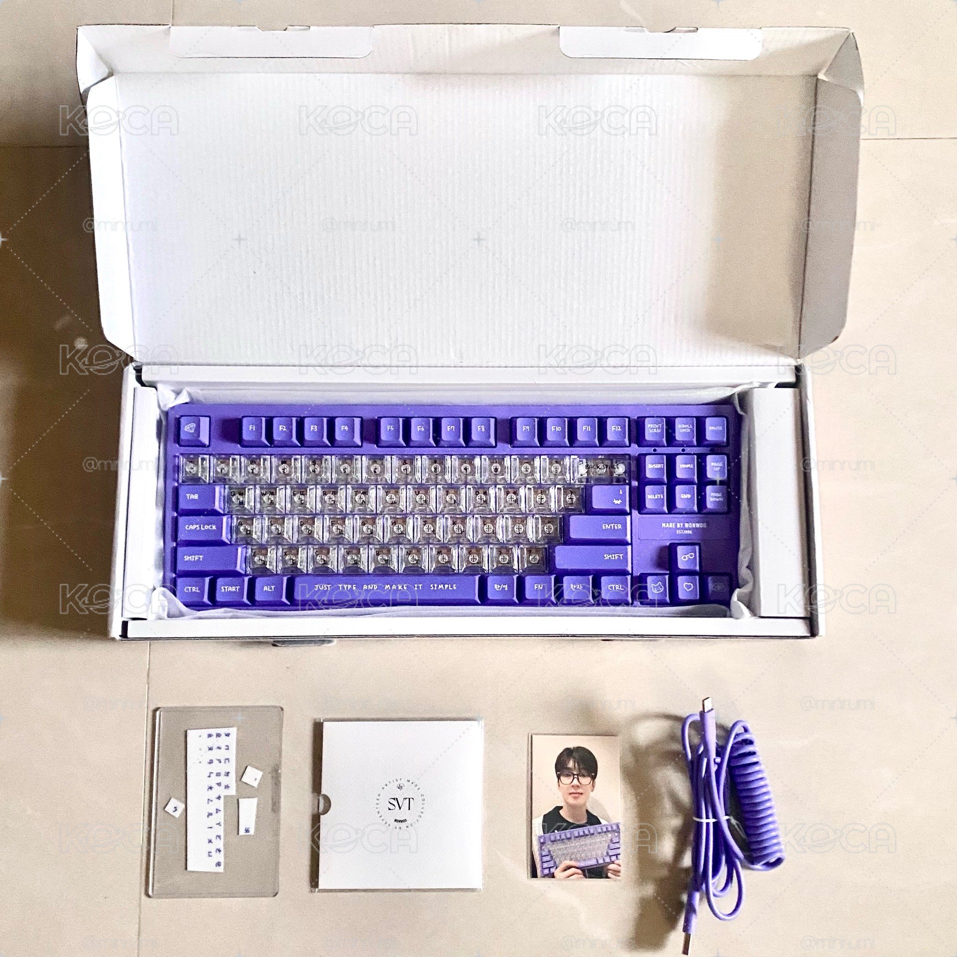 圓佑鍵盤 附紫色注音貼 含歷程小卡💜