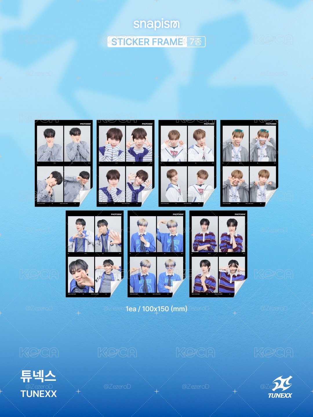 TUNEXX BLUE MODE X snapism X photoism 人生四格卡 代印 