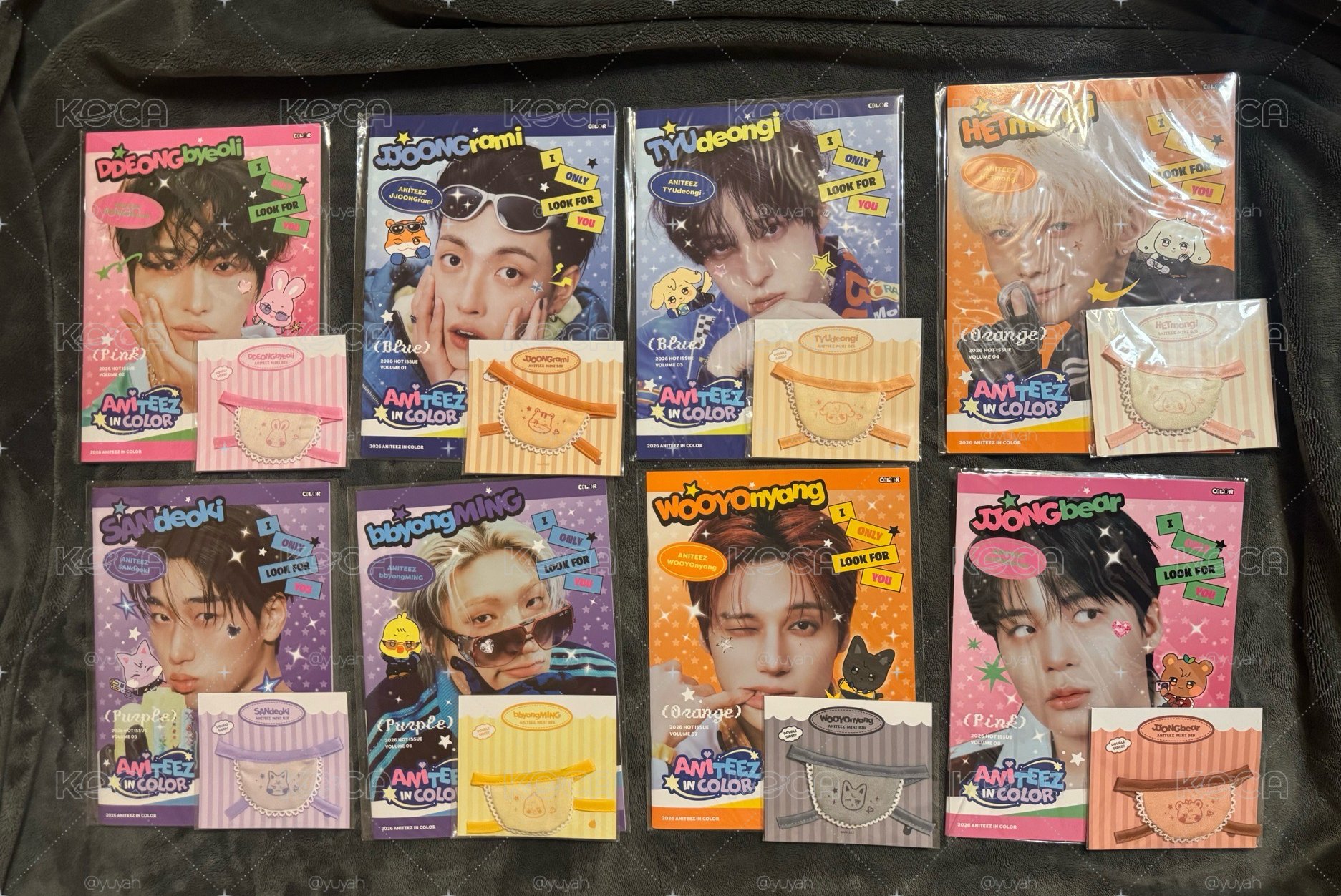 🫡 現貨 Ateez Aniteez in color 全員寫真本+寶寶圍兜兜 全新未拆皆含卡