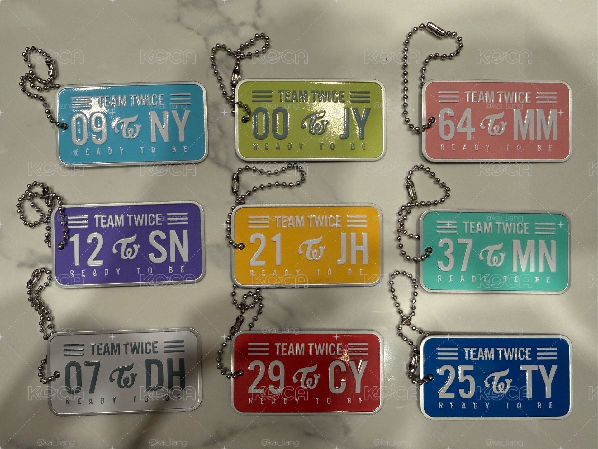 Twice 五巡 車牌鑰匙圈吊飾  整套