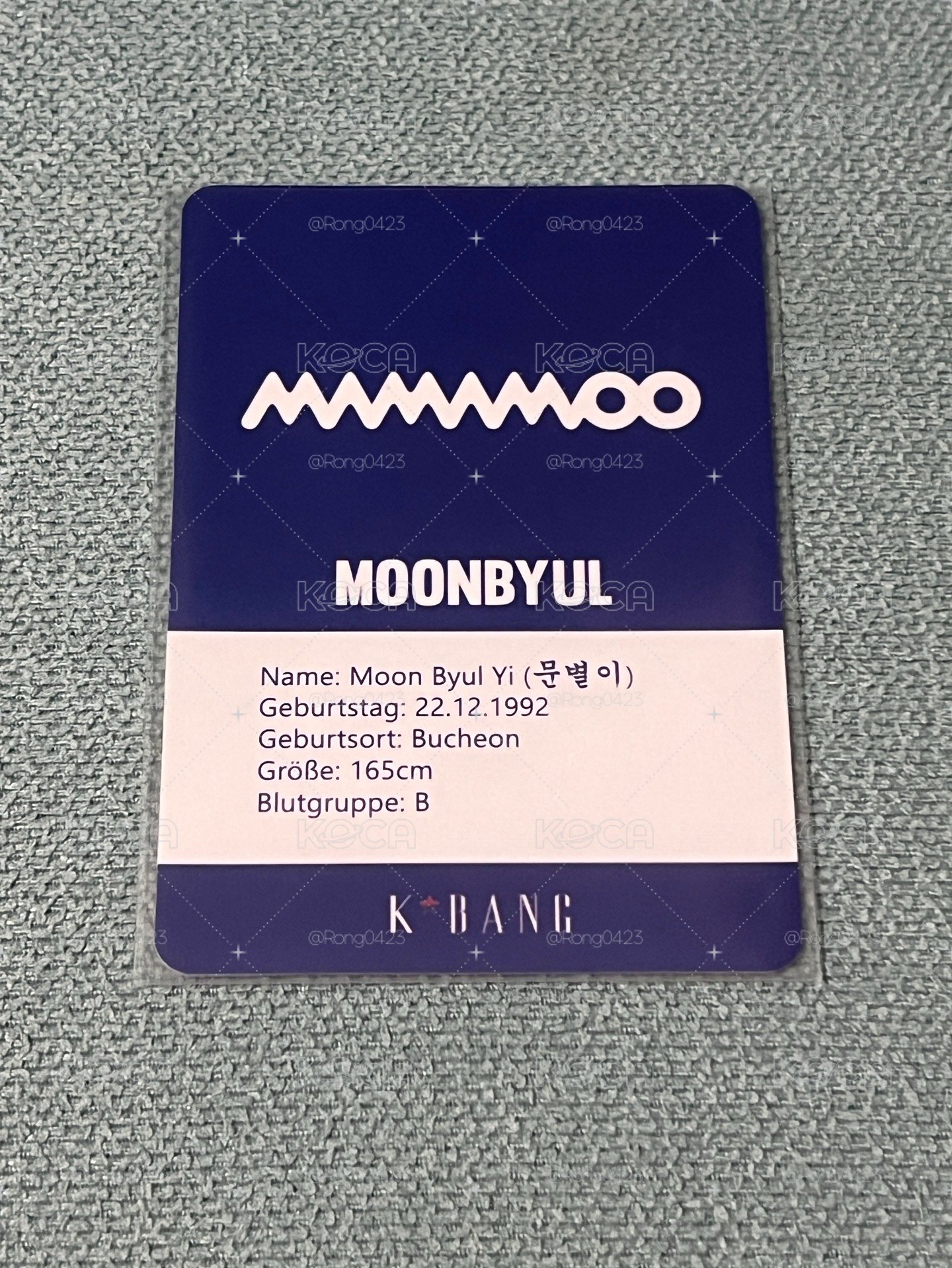 K*Bang德國雜誌卡 風花版玟星