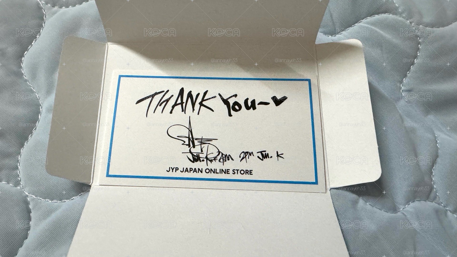 JYP JAPAN 感謝卡