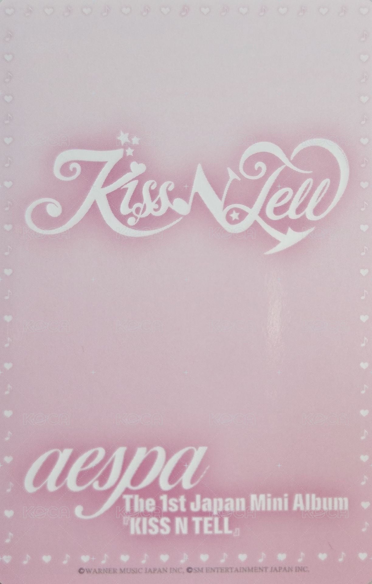 KISS N TELL 7/20 FM 特典卡  背面