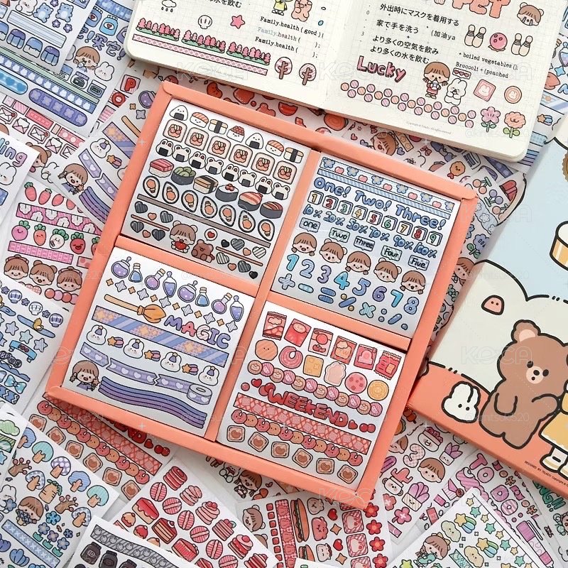 全新未拆封現貨100張入可愛唯美手帳貼紙禮盒