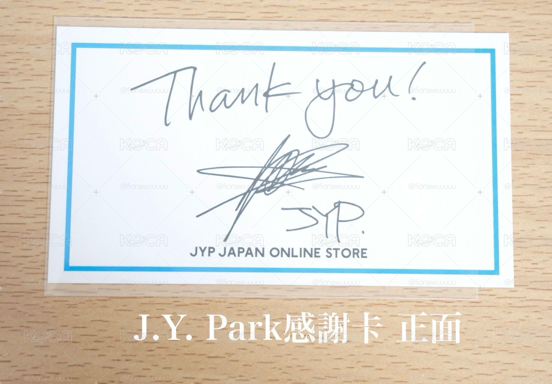 J.Y. Park 感謝卡
