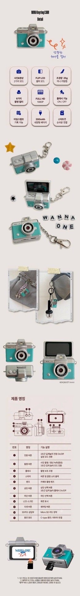 🥣WANNA ONE GO MINI Keyring CAM📷