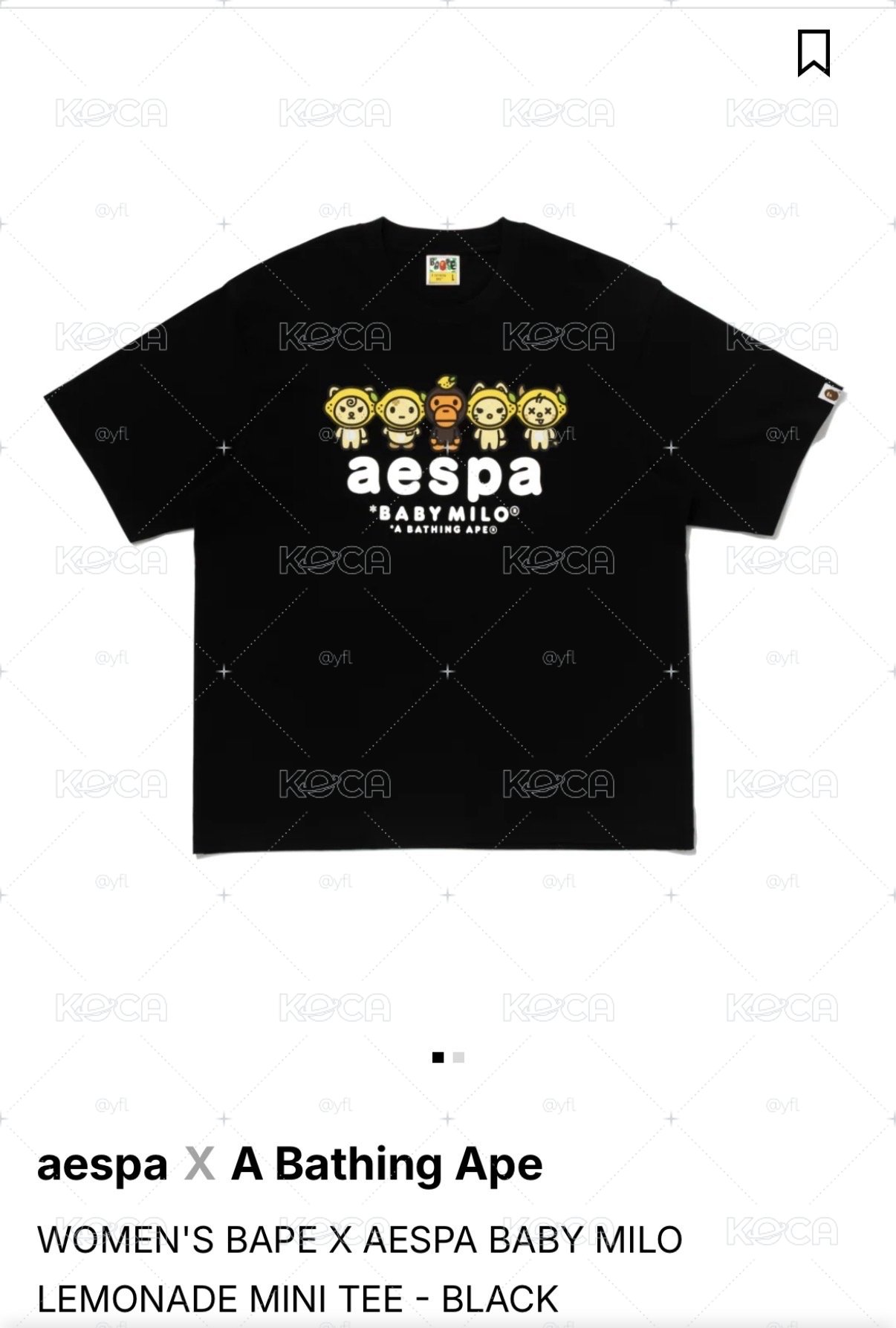 BAPE® x aespa T恤 aespa x BABY MILO 