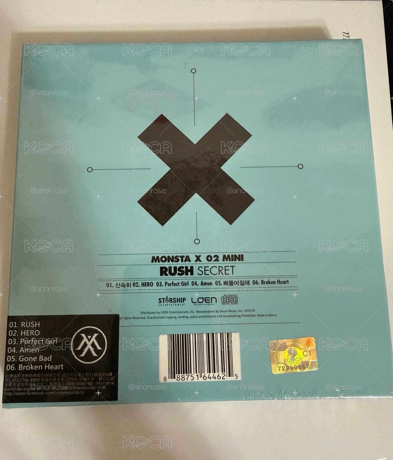 MONSTA X RUSH secret 專輯 臺灣獨家全員親簽版