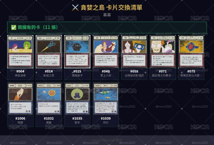 《請看內文》貪婪之島 壓克力卡片