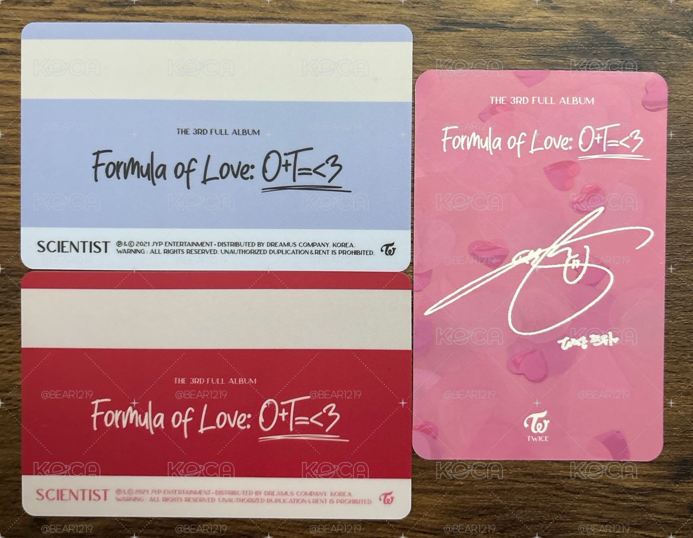 子瑜💙Formula of Love: O+T=<3小卡3張