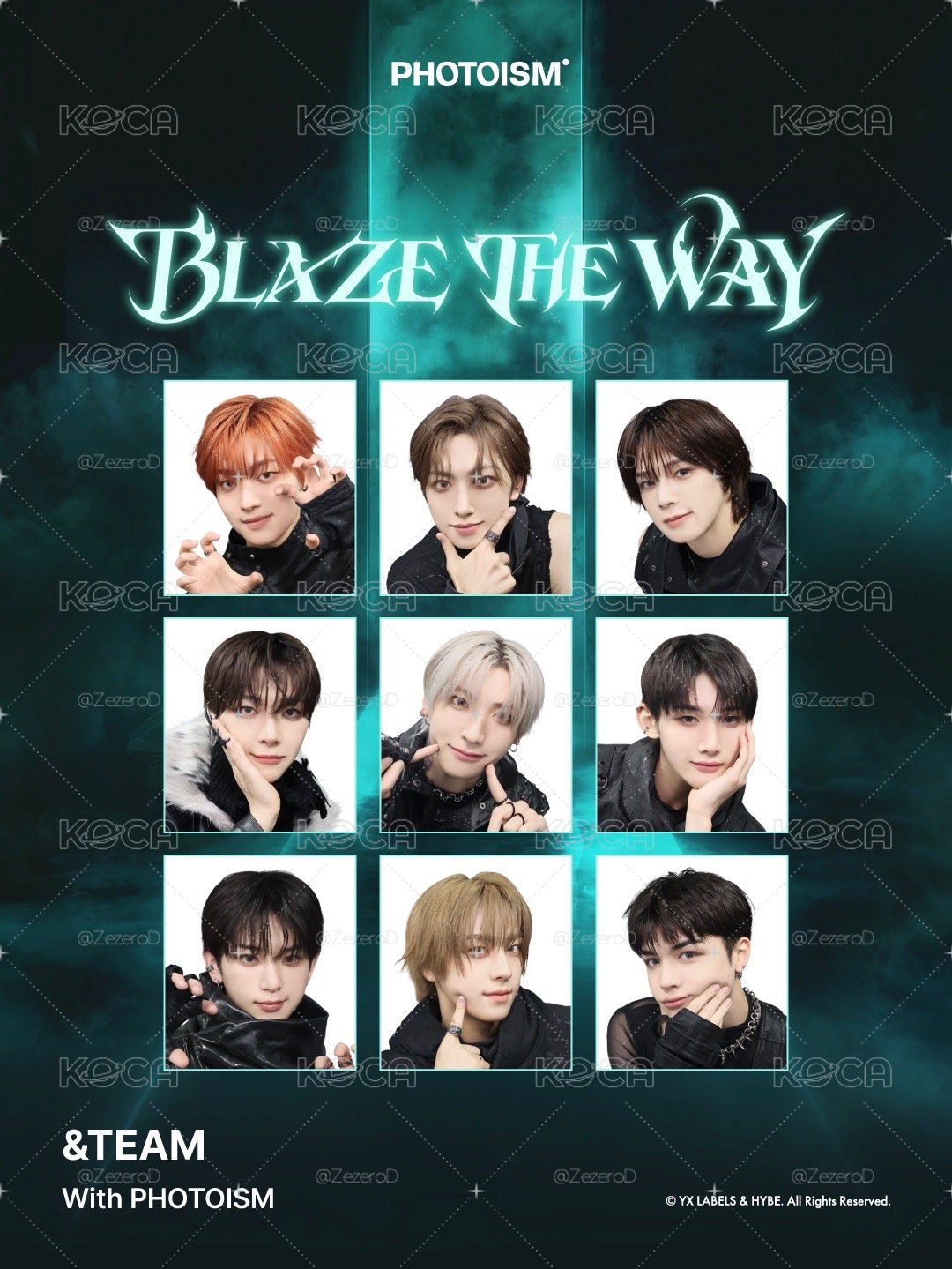 &TEAM BLAZE THE WAY X photoism 人生四格卡 貼紙 代印 1組兩張