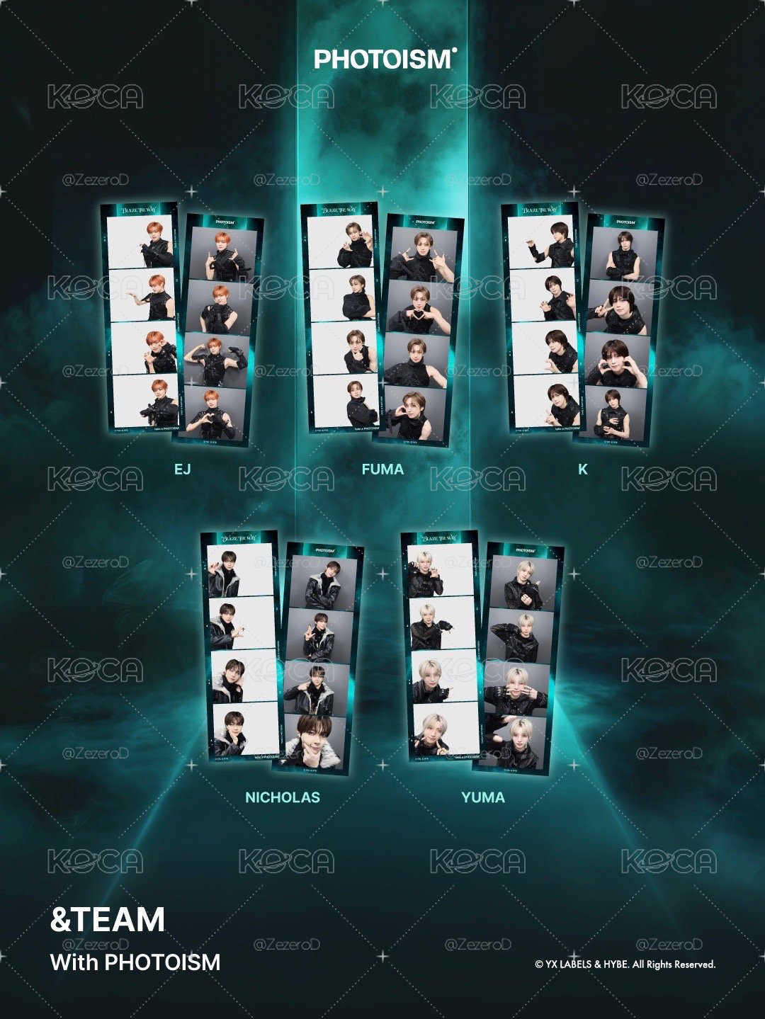 &TEAM BLAZE THE WAY X photoism 人生四格卡 貼紙 代印 1組兩張