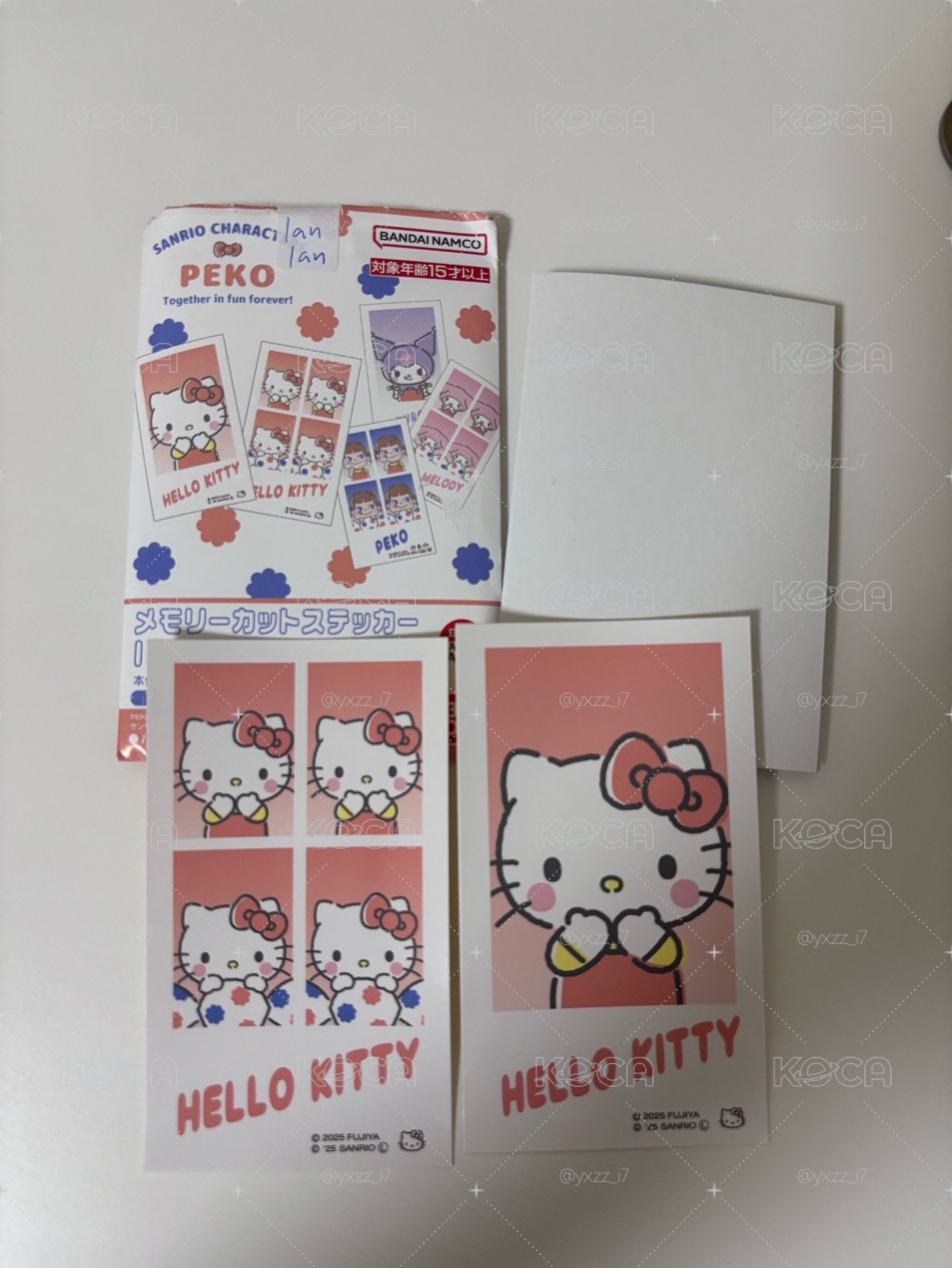 kitty證件照貼紙（牛奶妹聯名）