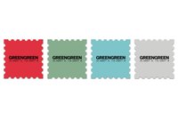 am GREENGREEN 鋸齒郵票造型 LOGO  貼紙 
