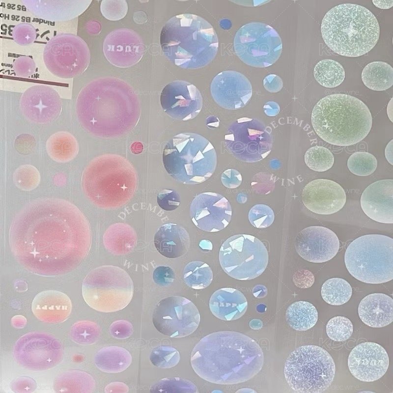 細閃手帳貼 碎玻璃泡泡貼 100公分4色