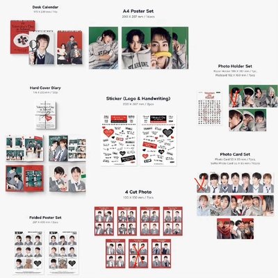 EXO 2024年曆 無D.O.其他成員皆有