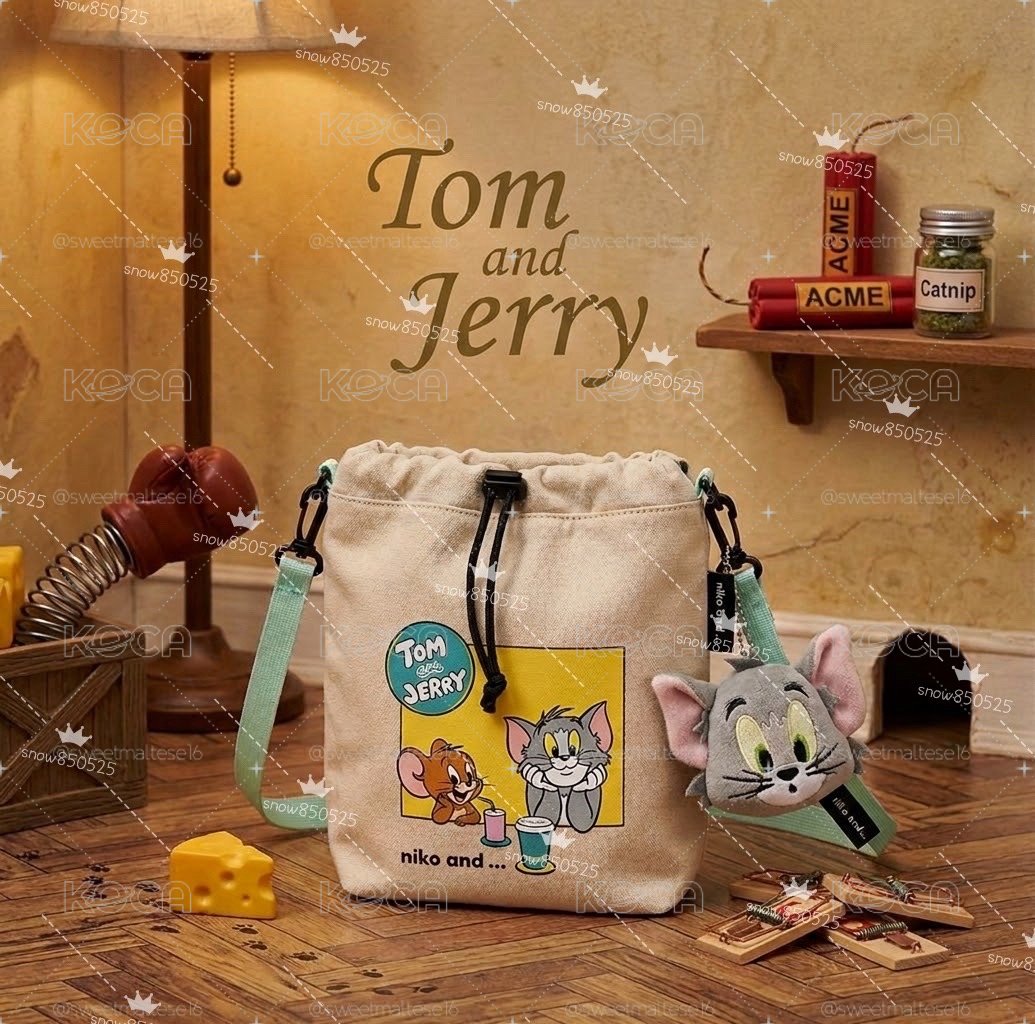 Tom & Jerry 撞色束口包 ✨