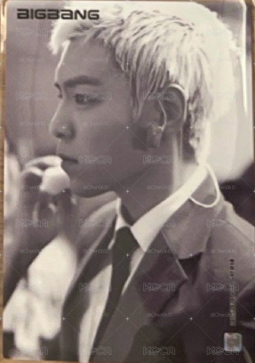 T.O.P.綠骷髏小卡 半身側臉肖像