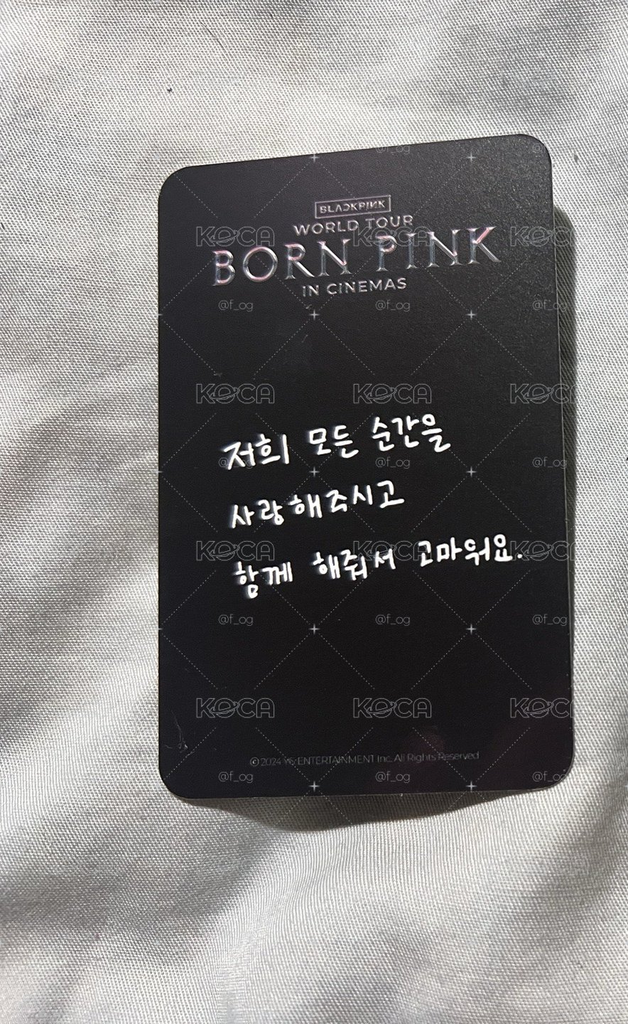 Born Pink8週年電影卡 手寫卡背