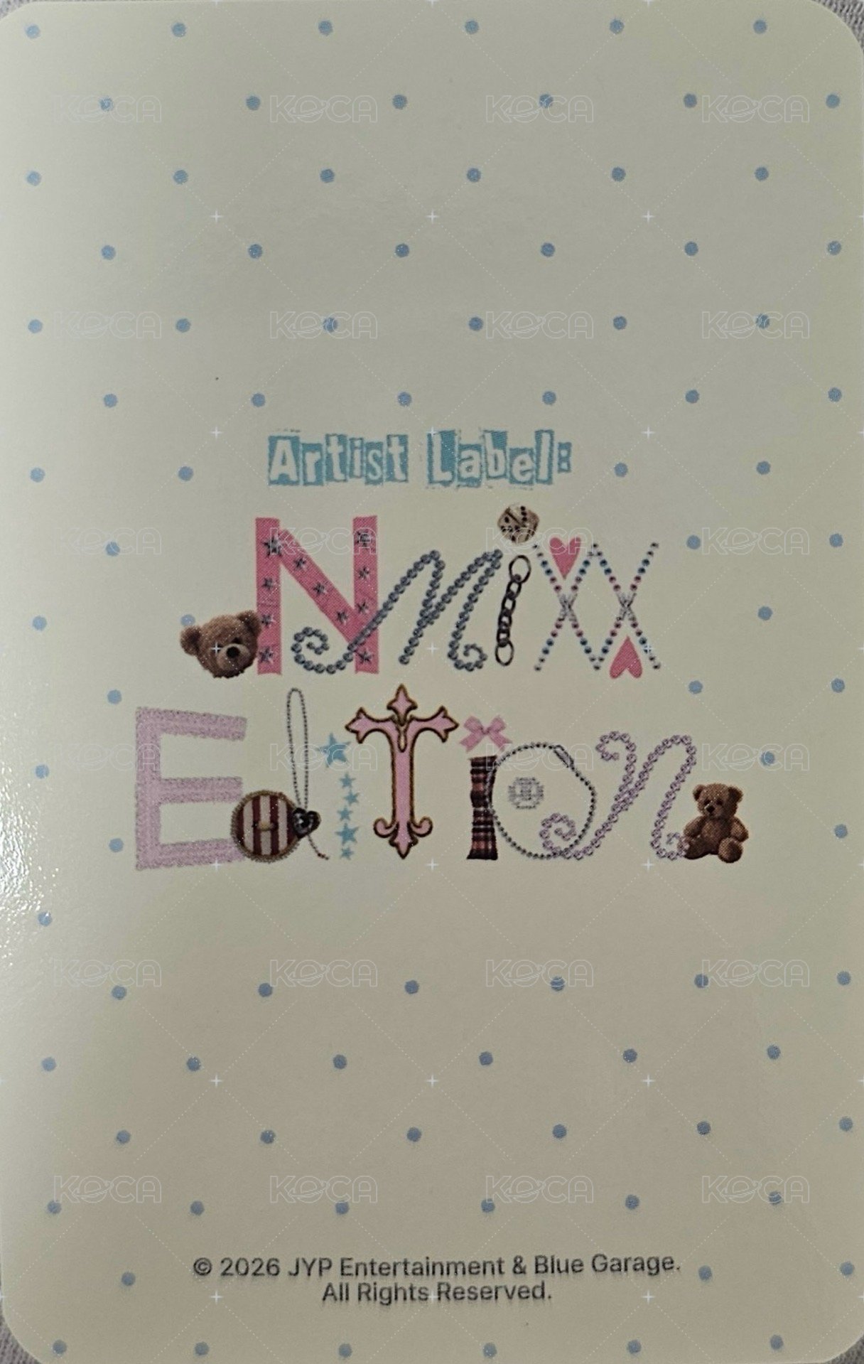 Artist Label: NMIXX Edition Merch card  Back