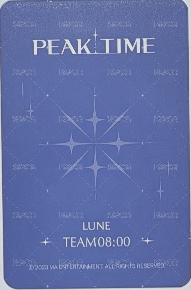 PEAKTIME sw 快閃咖啡廳 隨機卡  背面