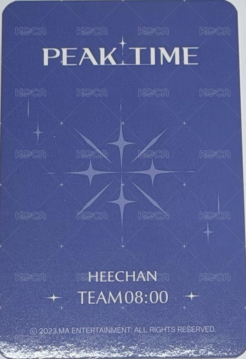PEAKTIME sw 快閃咖啡廳 隨機卡  背面