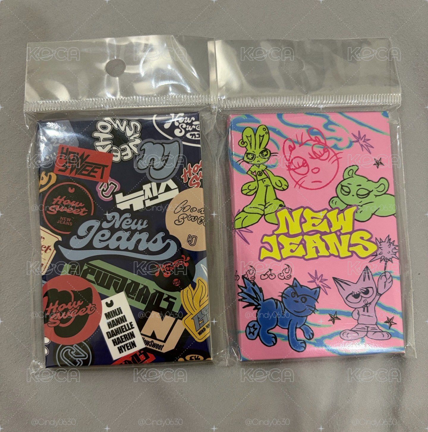 Newjeans how sweet快閃藍粉卡包各一