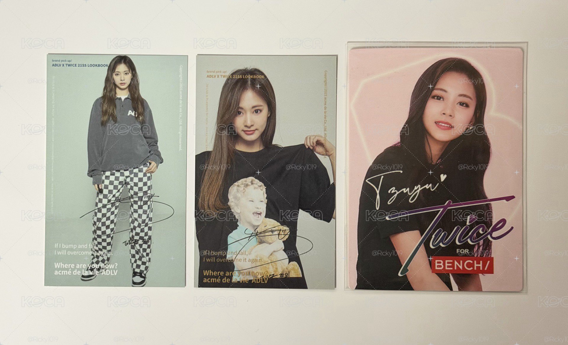 TWICE 子瑜代言卡  Bench ADLV 衣服卡 月曆卡