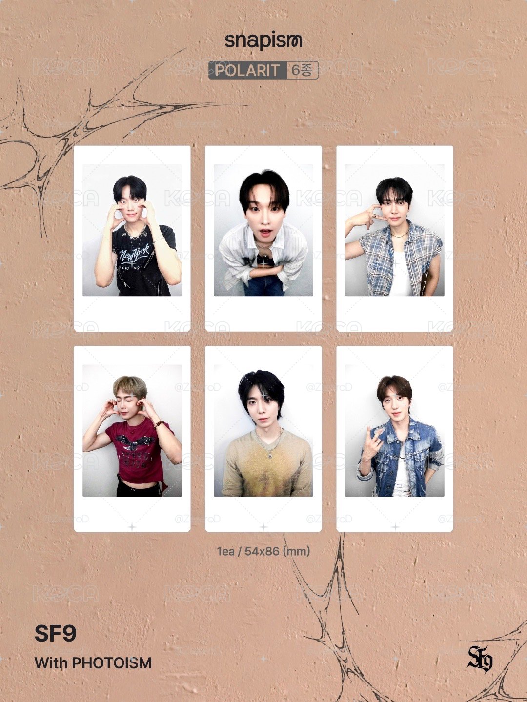 SF9 TENACITY X snapism X photoism 人生四格卡 貼紙 代印 1組兩張