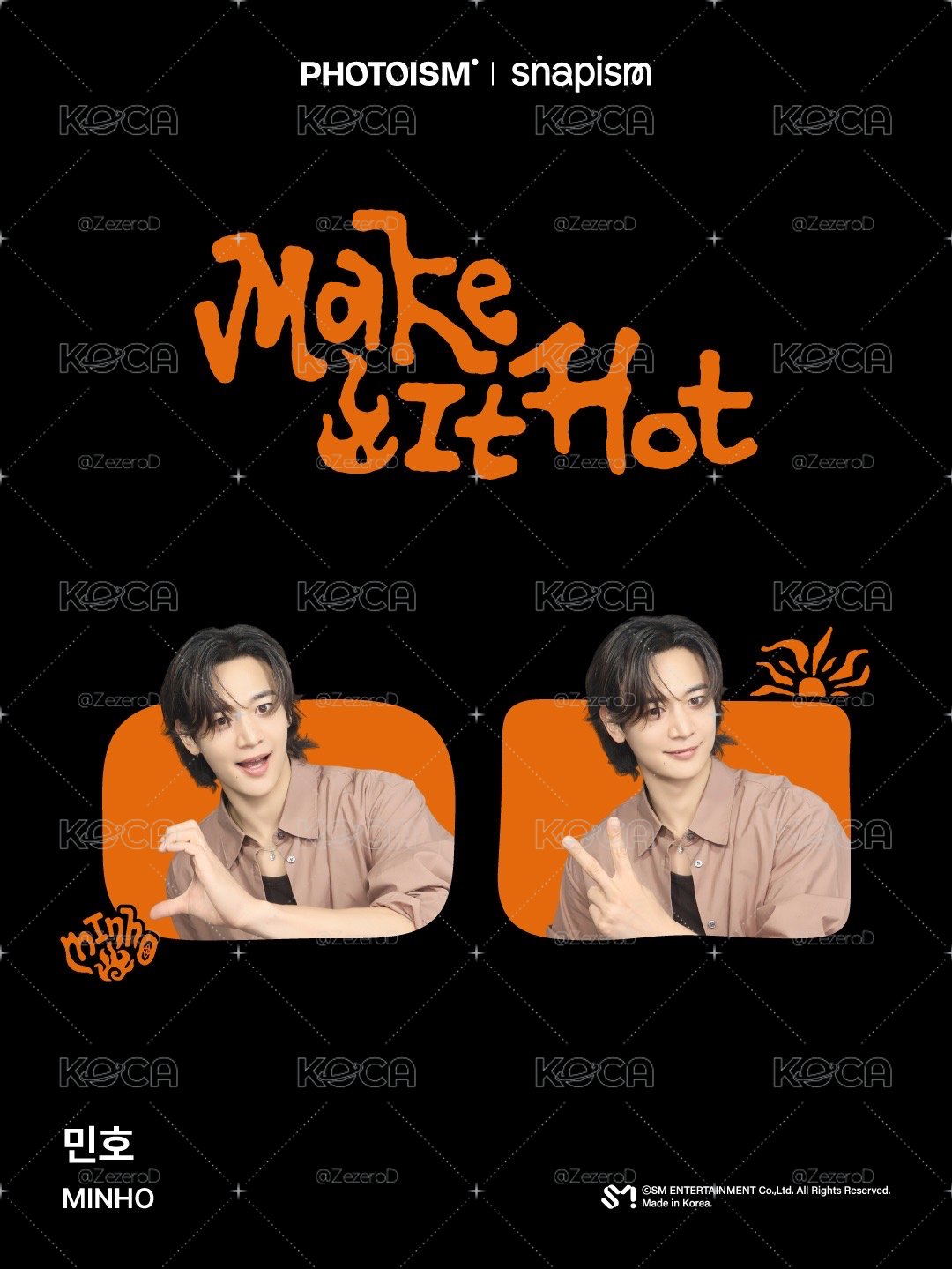 MINHO Make it hot X photoism X snapism 人生四格卡 貼紙 代印