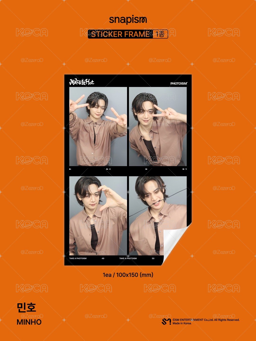 MINHO Make it hot X photoism X snapism 人生四格卡 貼紙 代印