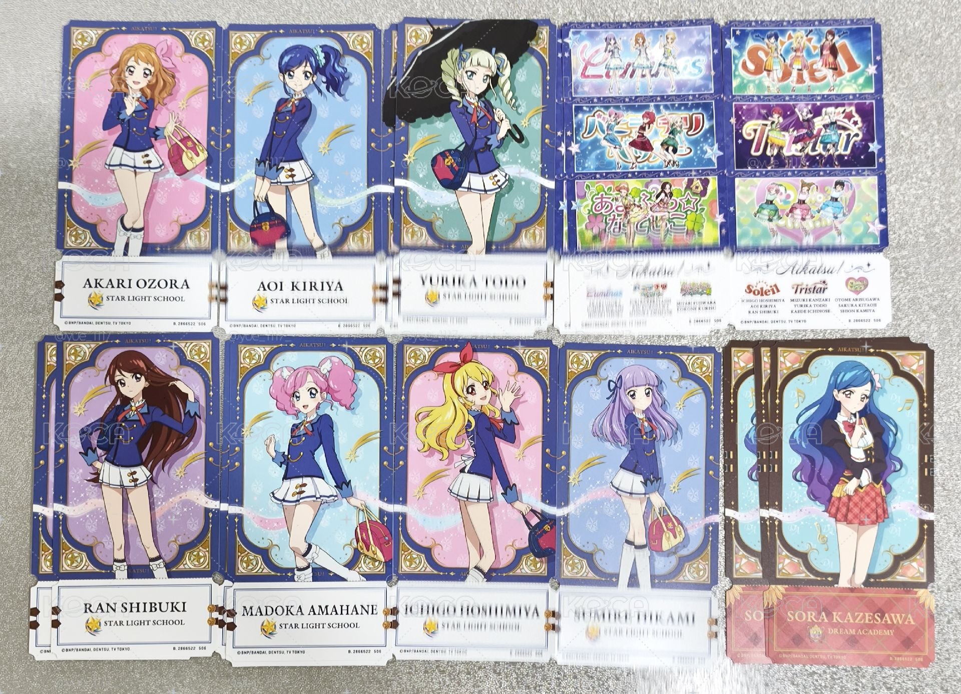 偶像學園 票卡 星宮莓 大空明里 百合華 葵 蘭 空 堇 圓 隱藏款
