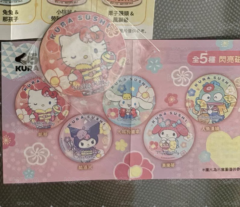 三麗鷗x藏壽司扭蛋磁鐵