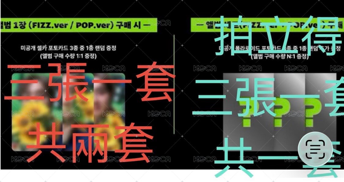 預購方案B(未含專未含專只有卡）=向日葵🌻3張一套共兩套+拍立得三張一套
