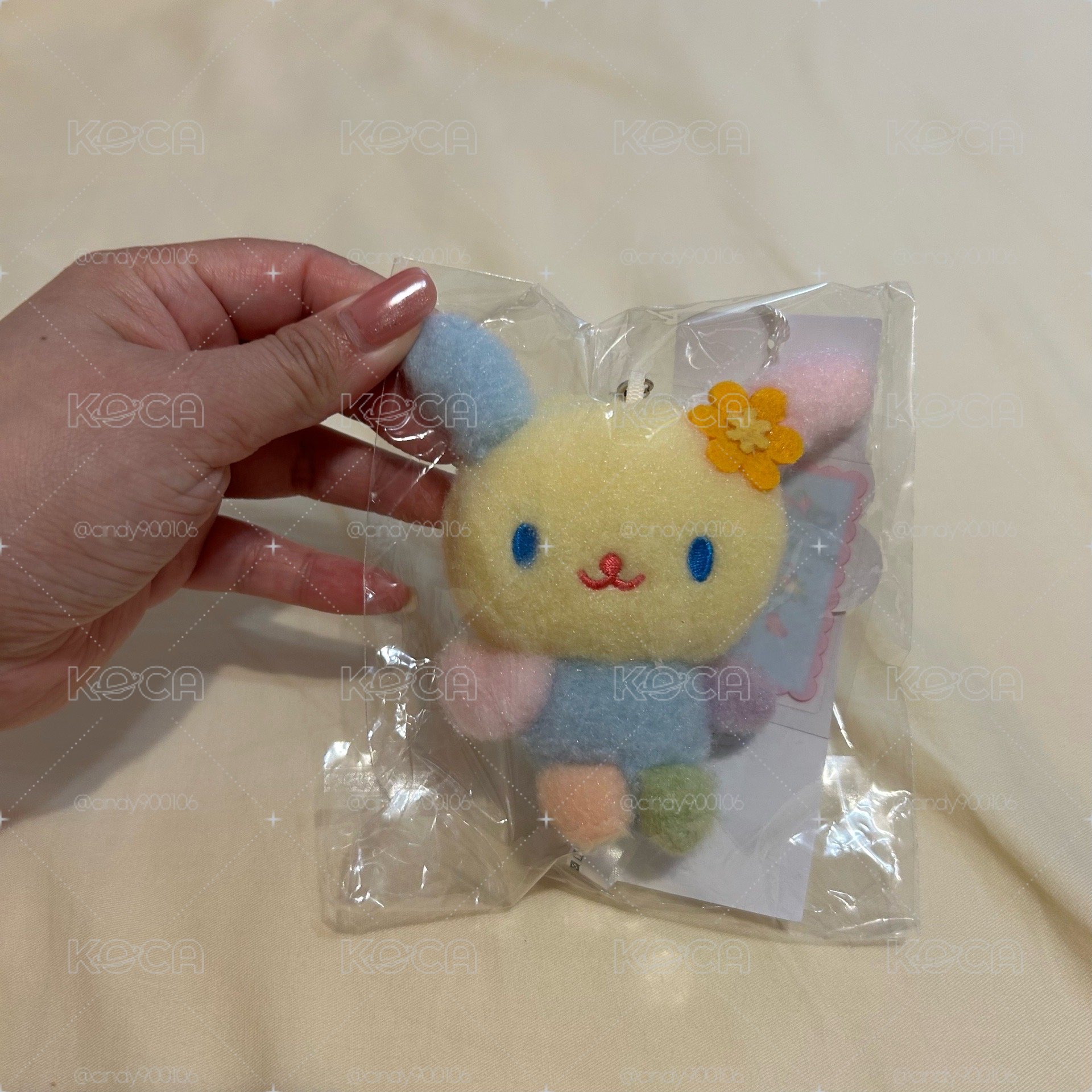 mini matters愛心花小兔娃娃吊飾
