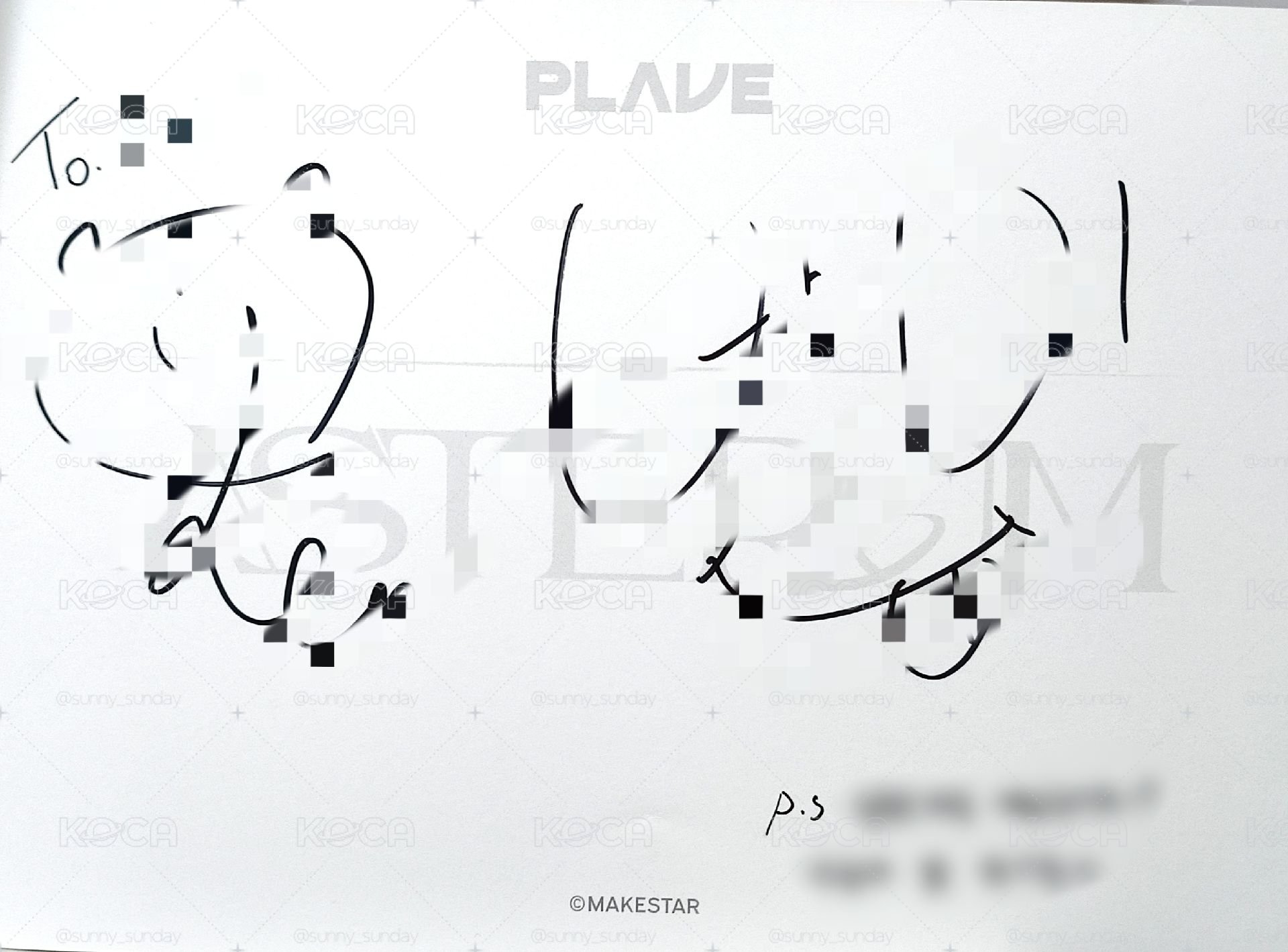 PLAVE MS1.0 To簽名紙 親簽 藝俊 斑比