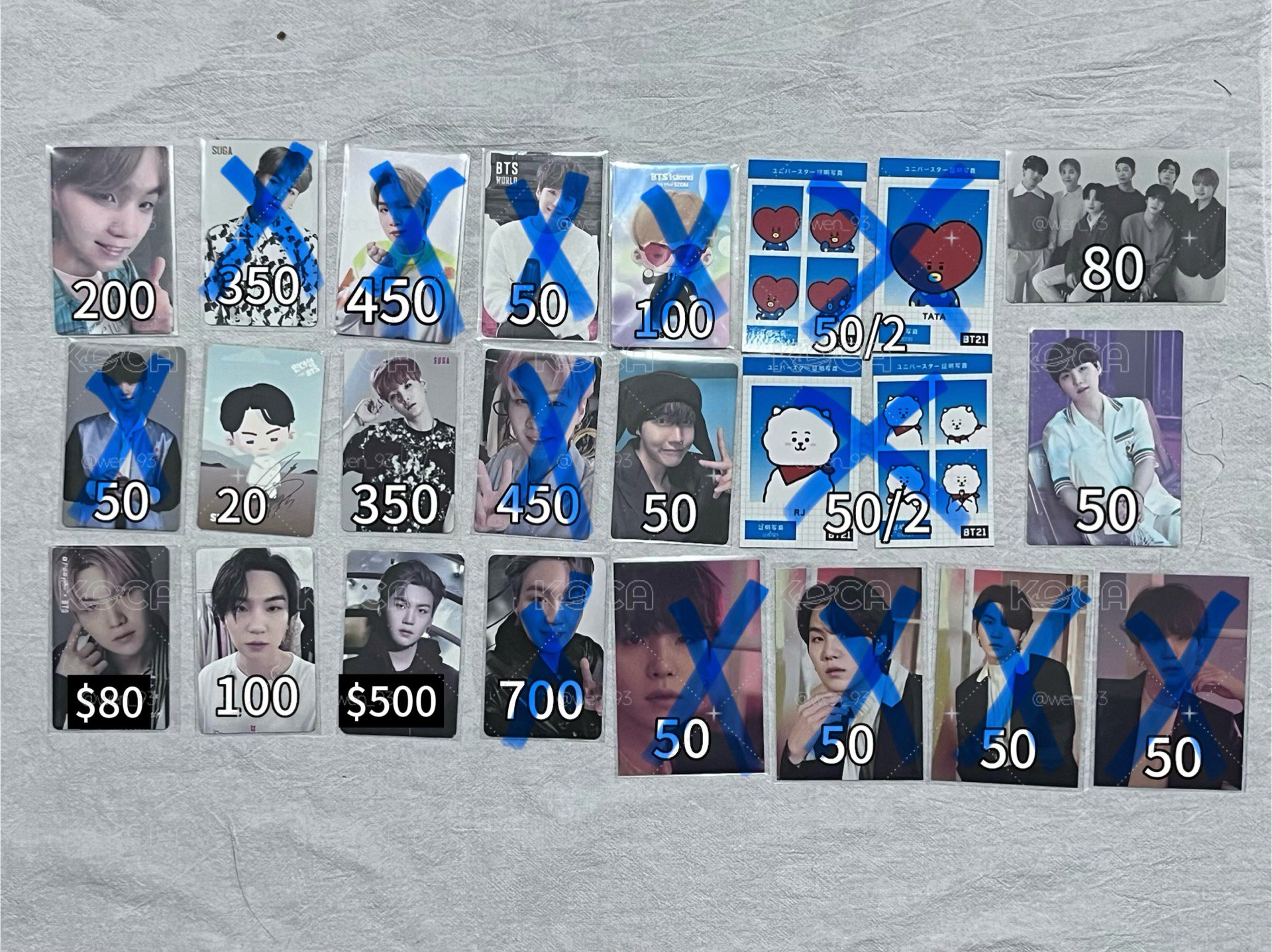 BTS J-HOPE SUGA小卡