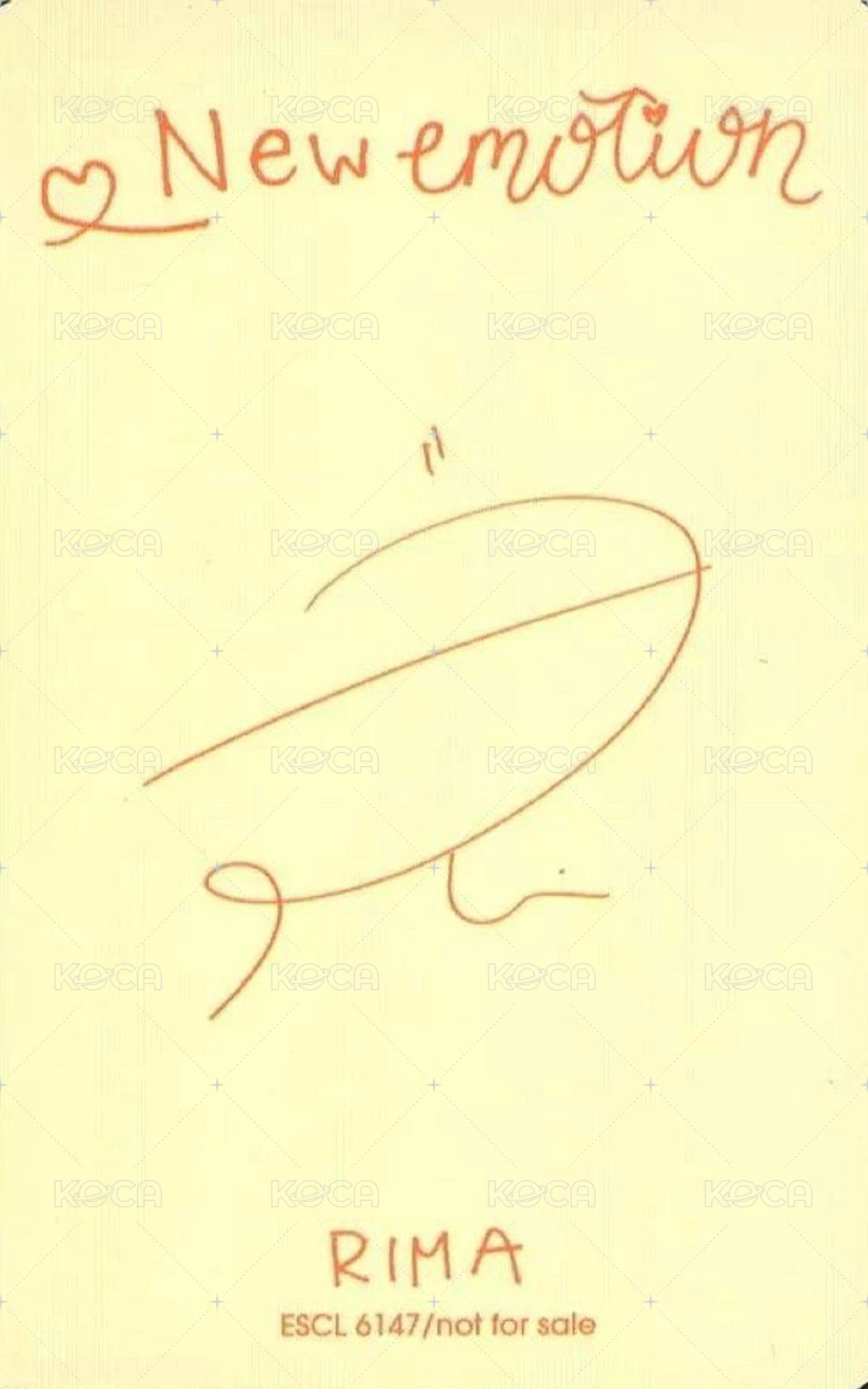 New Emotion 專輯卡 通常盤 背面