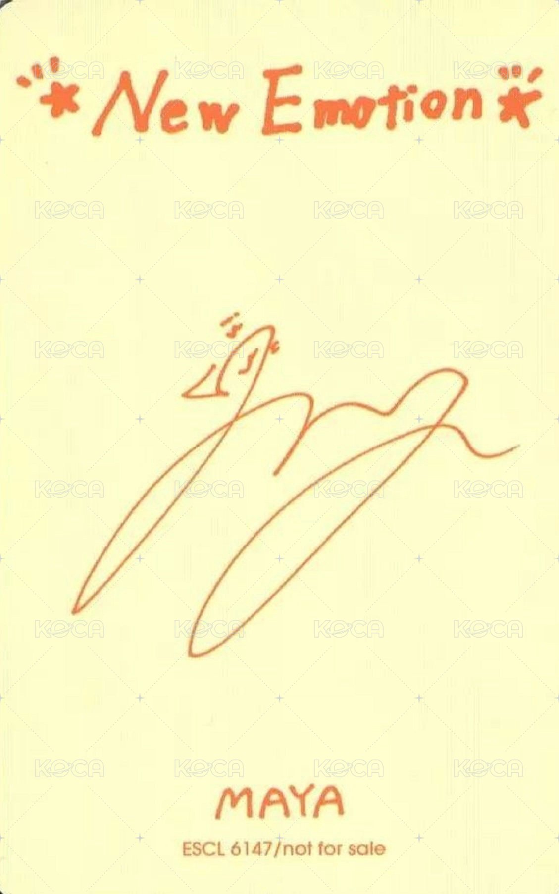 New Emotion 專輯卡 通常盤 背面