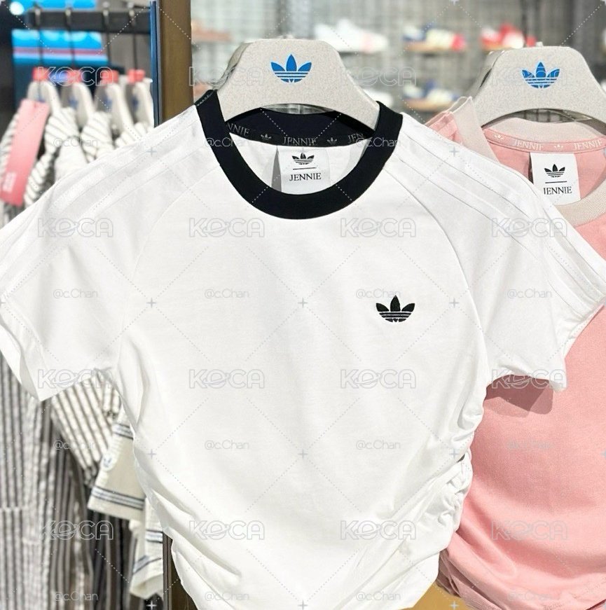 Jennie X adidas白色T+小卡