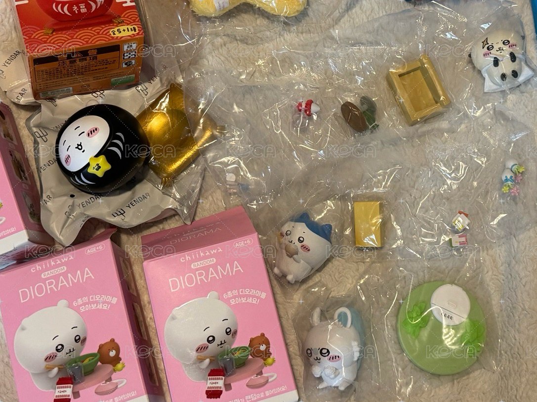 台灣限定 祈福達摩 公仔 吉伊 隱藏版 韓國限定 DIORAMA 吃飯場景 盲盒公仔 小八 小桃 海獺