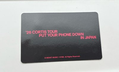 26’巡迴 日本場 入場卡 金主訓