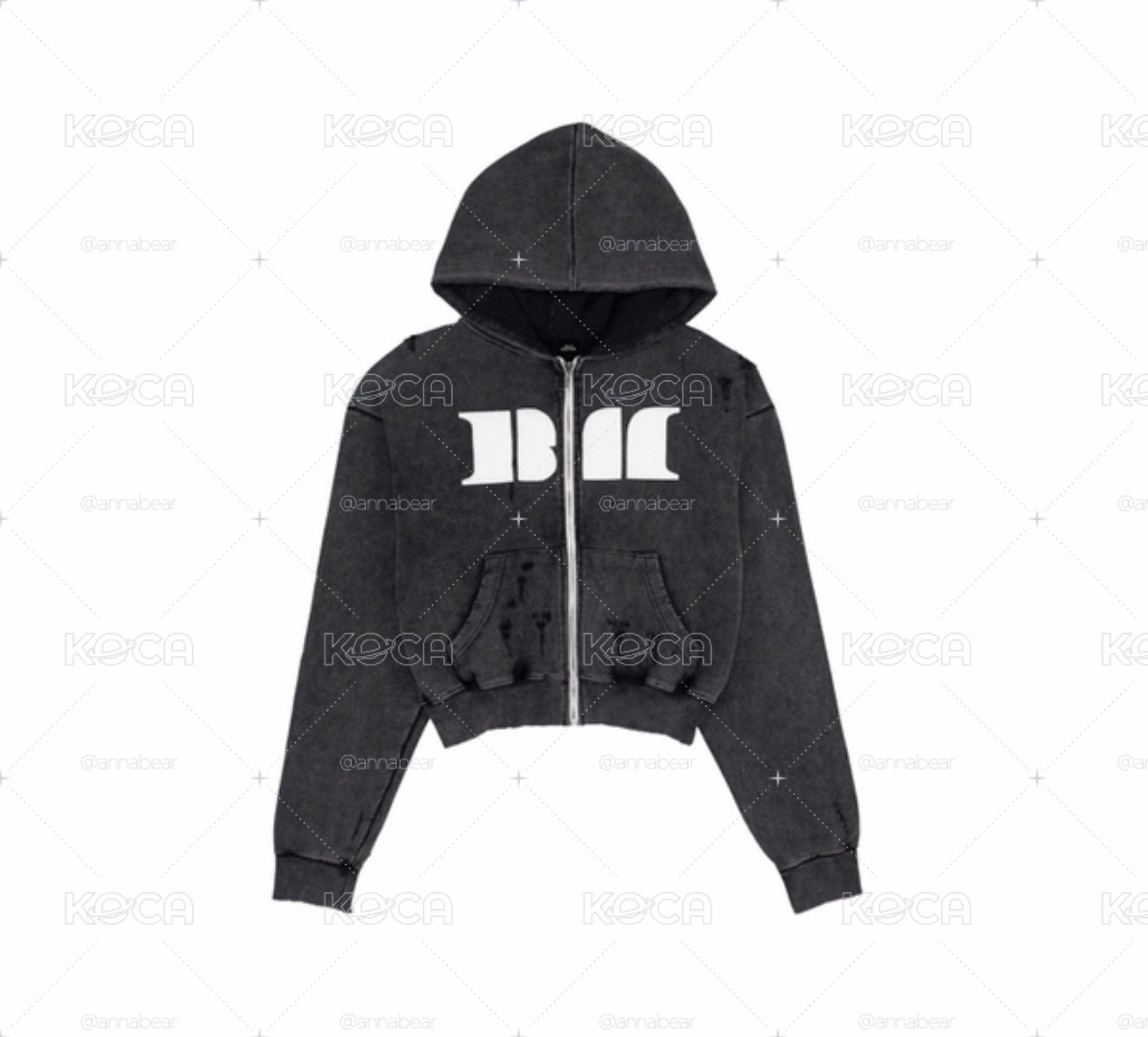 25世巡 外套 帽T BABYMONSTER SWEAT ZIP-UP HOODIE_SKY BLUE & BLACK 