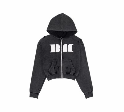 25世巡 外套 帽T BABYMONSTER SWEAT ZIP-UP HOODIE_SKY BLUE & BLACK 