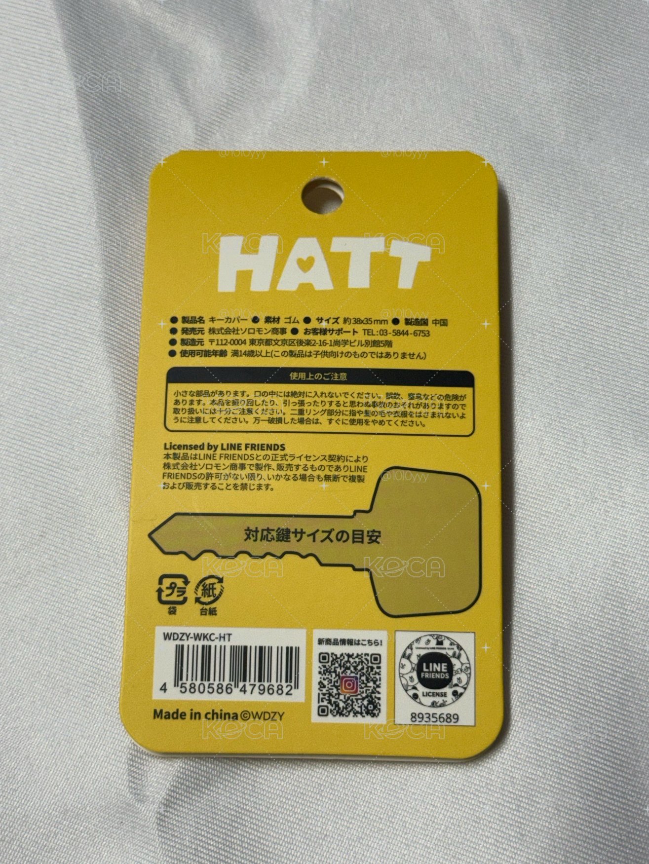 WDZY 日版 吊飾 鑰匙 保護套 HATT