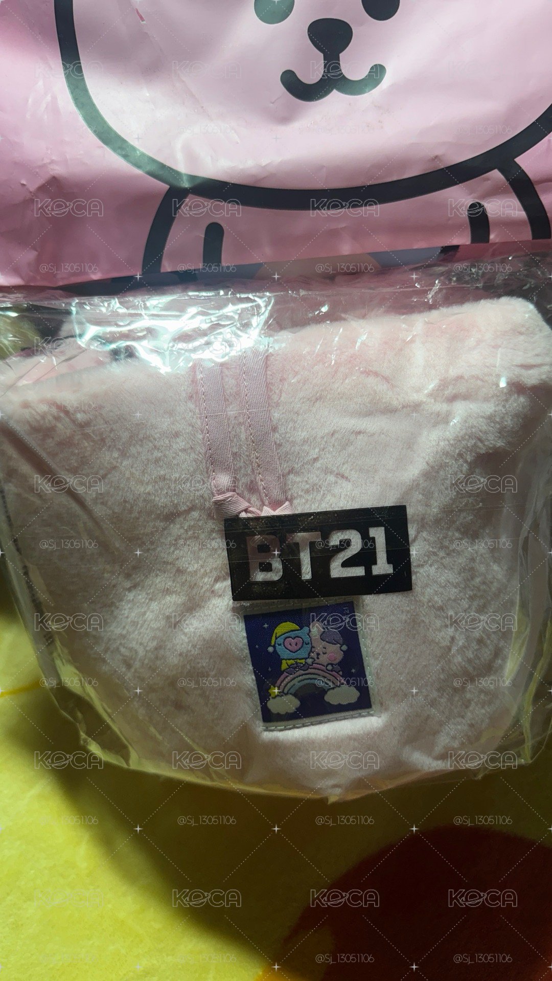 <BT21> Cooky 毛絨束口袋收納包