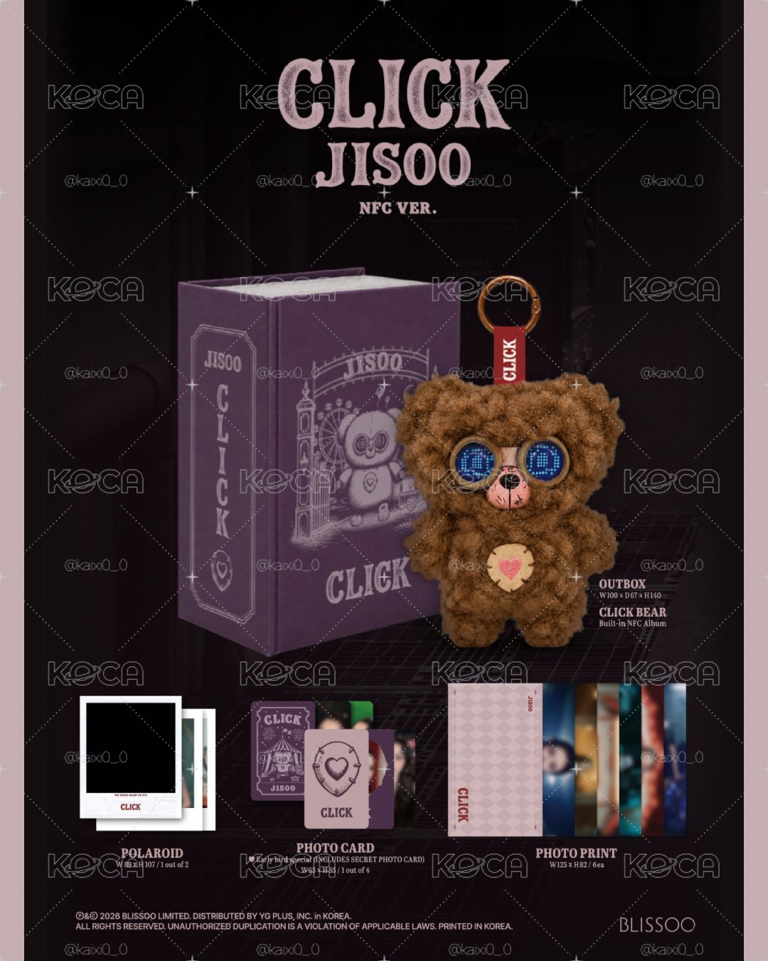 JISOO Single Album [CLICK] 單曲專輯 電子專 熊熊